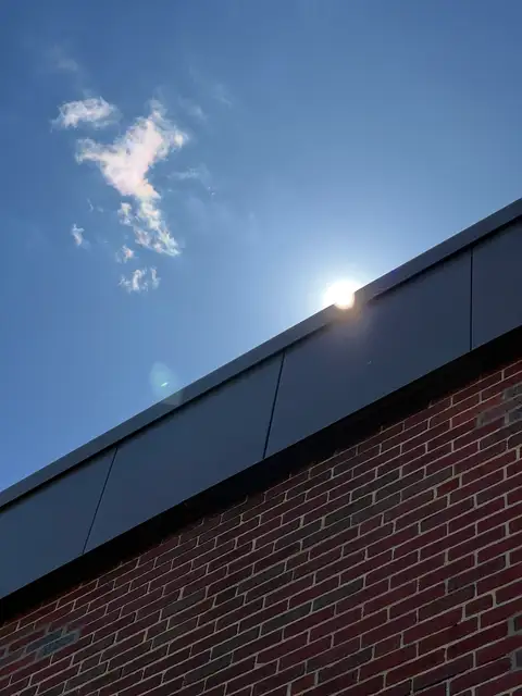 The sun peeking over the edge.